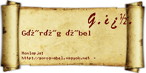 Görög Ábel névjegykártya